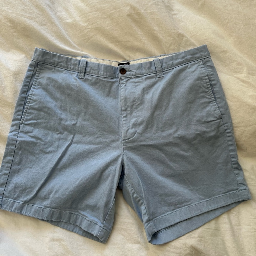 J. Crew Blue Flat Front Shorts Versatile Cotton Blend